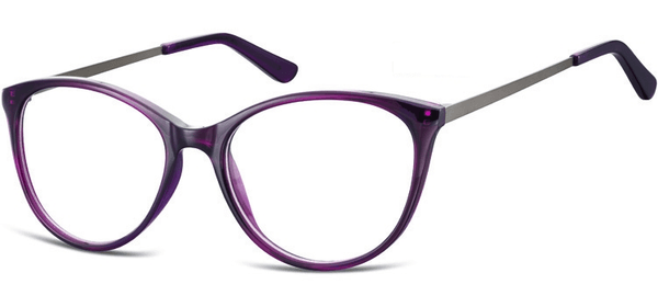 Okulary oprawki zerówki korekcyjne Kocie Unisex Sunoptic AC27E ciemnofioletowe