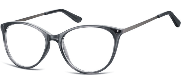 Okulary oprawki zerówki korekcyjne Kocie Unisex Sunoptic AC27F ciemnoszare
