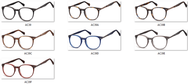 Okrągłe Okulary oprawki zerówki korekcyjne Sunoptic AC39D ciemnogranatowe
