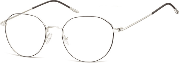 Lenonki Okulary oprawki optyczne 928 srebrne + czarne
