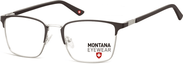 Okulary oprawki prostokątne optyczne Montana MM602A srebrno-czarne