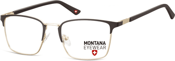 Okulary oprawki prostokątne optyczne Montana MM602B złoto-czarne