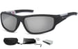 Okulary dziecięce sportowe Unisex lustrzane czarne matowe CS91C