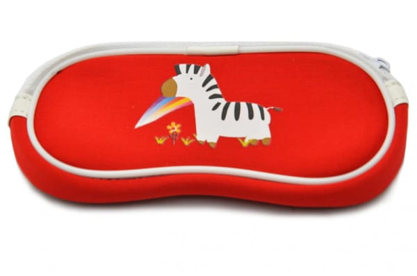 Etui Futerał na okulary dla dzieci Czerwone z zebrą SC-10C