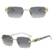 Damskie okulary przeciwsłoneczne Glamour bezramkowe prostokątne SKK-03