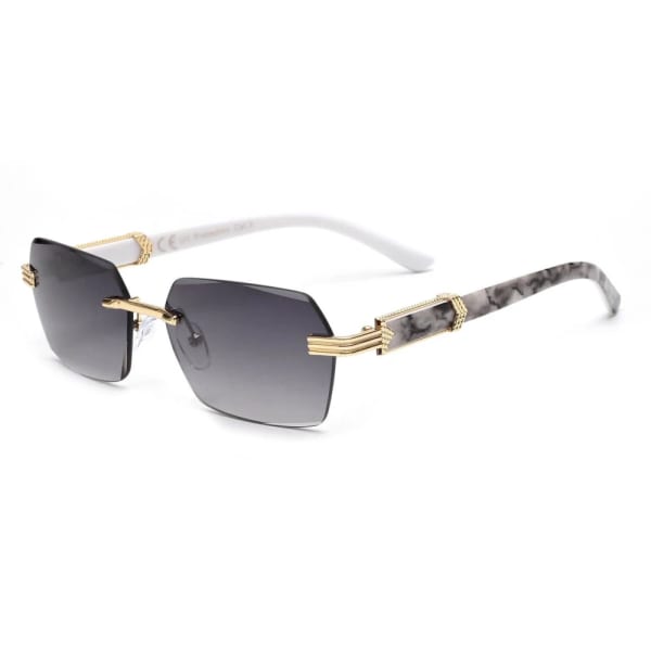 Damskie okulary przeciwsłoneczne Glamour bezramkowe prostokątne SKK-03