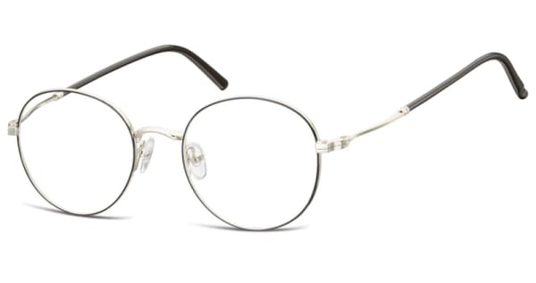 Lenonki okrągłe Okulary oprawki optyczne 927 czarno-srebrne