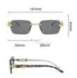 Damskie okulary przeciwsłoneczne Glamour bezramkowe prostokątne SKK-03E