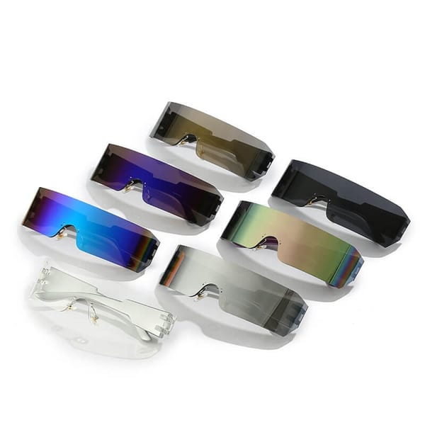 Futurystyczne okulary przeciwsłoneczne z filtrem UV400 Limonkowe SVM-16C