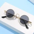 Okulary przeciwsłoneczne stalowe Okrągłe Lenonki UV400 SKK-01A