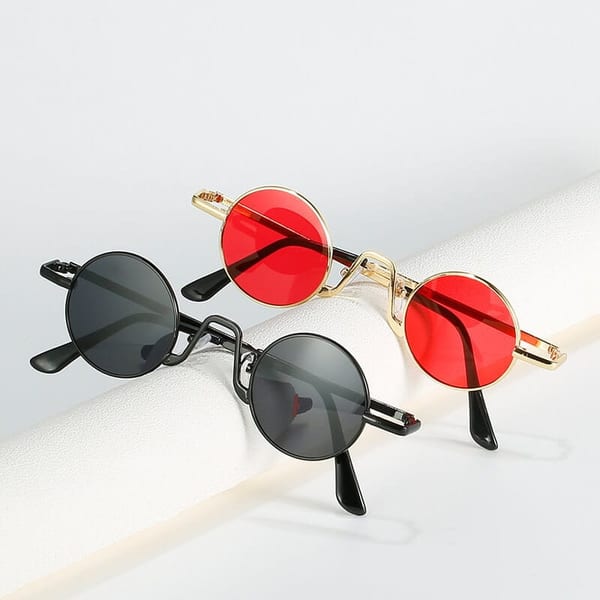 Okulary przeciwsłoneczne stalowe Okrągłe Lenonki UV400 SKK-01A