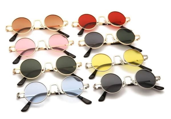 Okulary przeciwsłoneczne stalowe Okrągłe Lenonki UV400 SKK-01G
