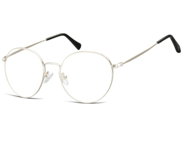 Lenonki okrągłe Okulary oprawki optyczne 915E srebrne