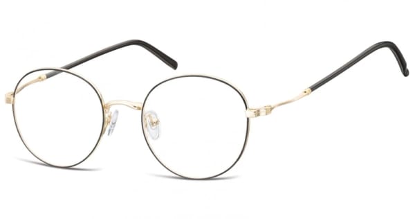 Lenonki okrągłe Okulary oprawki optyczne 927D czarno-złote