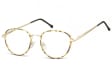 Owalne Okulary oprawki optyczne 918D złote+panterka