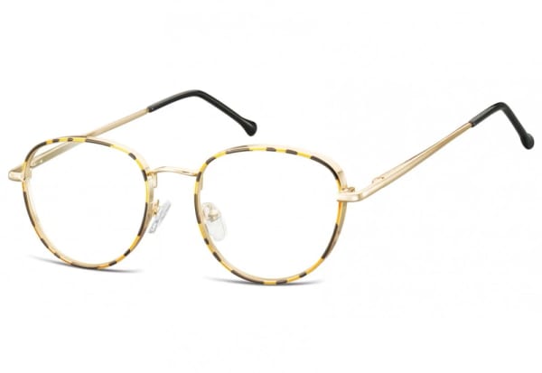 Owalne Okulary oprawki optyczne 918D złote+panterka