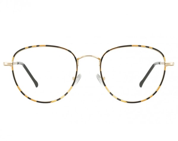 Owalne Okulary oprawki optyczne 918D złote+panterka