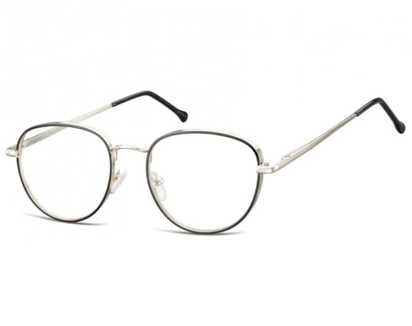 Owalne Okulary oprawki optyczne 918E czarno-srebrne