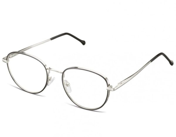 Owalne Okulary oprawki optyczne 918E czarno-srebrne