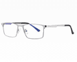 Srebrne męskie okulary do komputera BLUE LIGHT zerówki 2553B