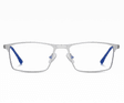 Srebrne męskie okulary do komputera BLUE LIGHT zerówki 2553B