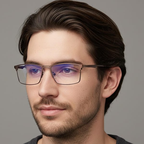 Brązowe męskie okulary do komputera BLUE LIGHT zerówki 2553E