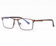 Brązowe męskie okulary do komputera BLUE LIGHT zerówki 2553E