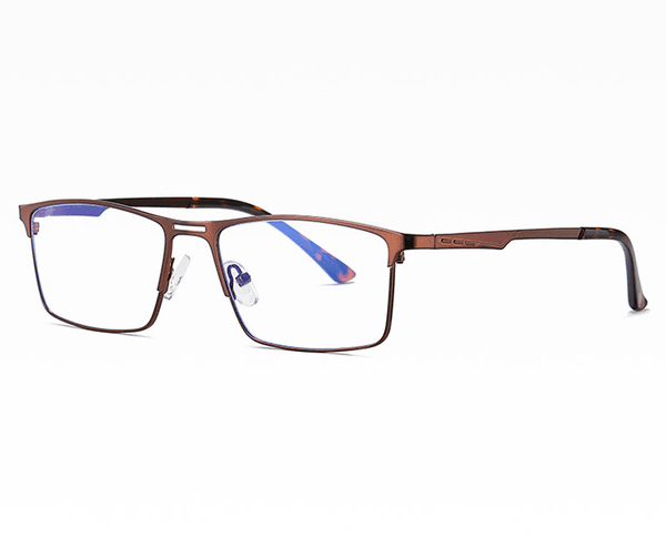 Brązowe męskie okulary do komputera BLUE LIGHT zerówki 2553E