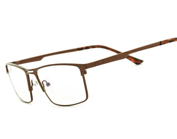 Brązowe męskie okulary do komputera BLUE LIGHT zerówki 2553E