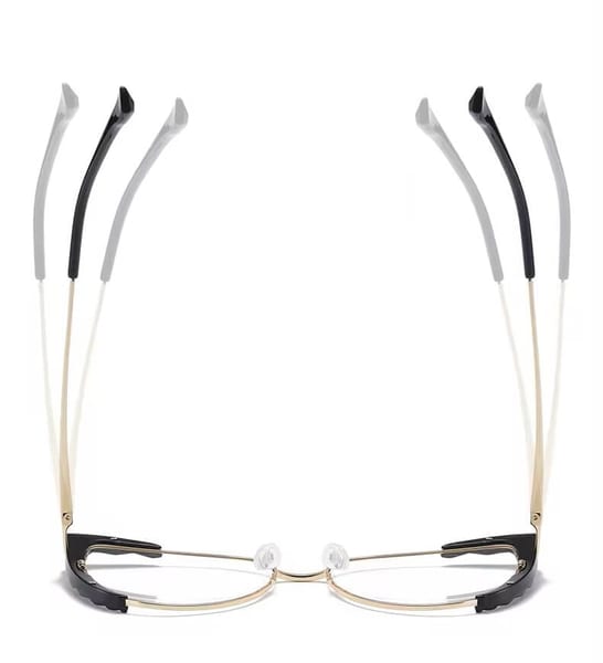 Damskie kocie okulary zerówki do komputera BLUE LIGHT z flexami 25136B szary/złoty