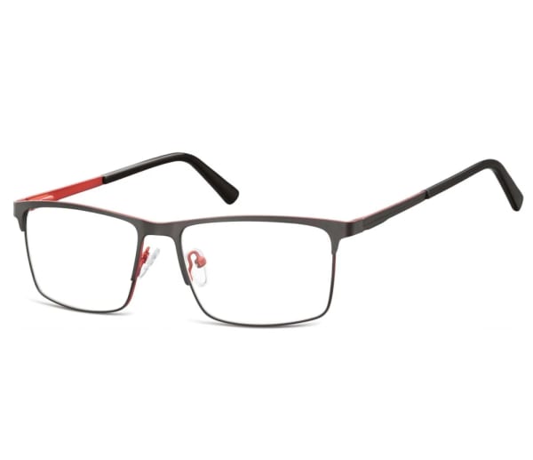 Okulary zerówki korekcyjne Nerd Prostokątne Flex 909 czarno-czerwone