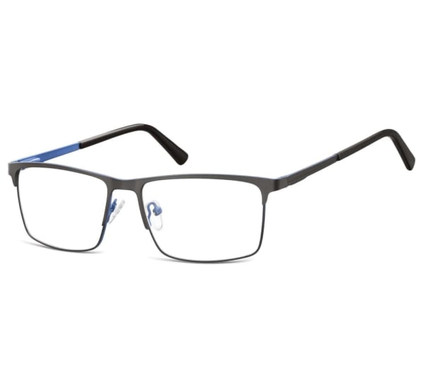 Okulary zerówki korekcyjne Nerd Prostokątne Flex 909A czarno-niebieskie