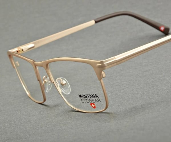 Złote oprawki okulary optyczne korekcyjne Montana MM604D