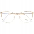 Złote Okulary kocie do komputera damskie z filtrem BLUE Light zerówki 2585-4