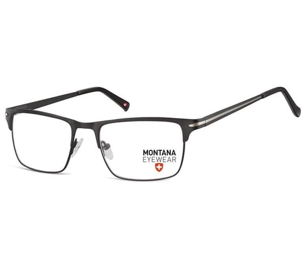 Oprawki korekcyjne okulary optyczne prostokątne Montana flex MM604 czarny + srebrny