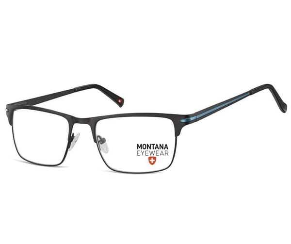 Oprawki korekcyjne okulary optyczne prostokątne Montana flex MM604A czarny + niebieski