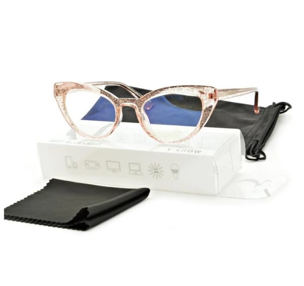 Okulary damskie do komputera kocie z filtrem BLUE Light zerówki 25107D