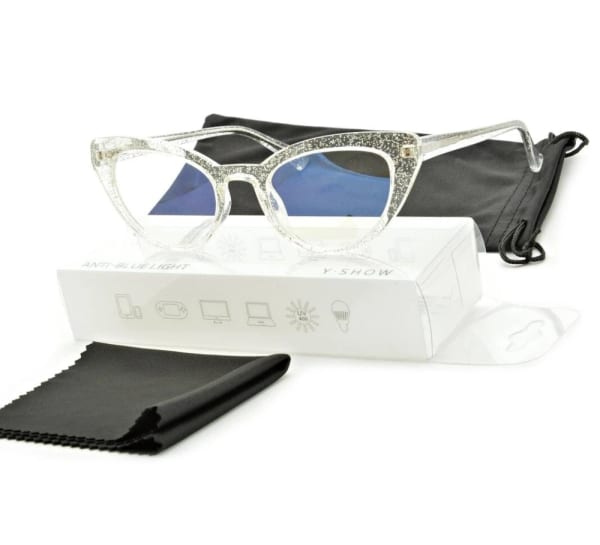 Okulary damskie do komputera kocie z filtrem BLUE Light zerówki 25107B