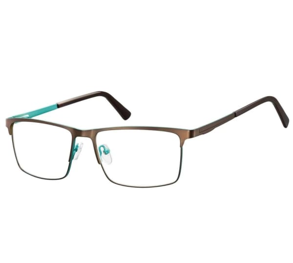 Okulary zerówki korekcyjne Nerd Prostokątne Flex 909D brązowe
