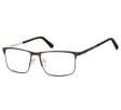 Okulary zerówki korekcyjne Nerd Prostokątne Flex 909F czarno-złote
