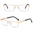Męskie aluminiowe okulary zerówki do komputera BLUE LIGHT złote 25125B