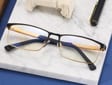 Męskie aluminiowe okulary zerówki do komputera BLUE LIGHT black-gold 25125C