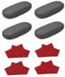 ZESTAW 8 PRODUKTÓW - 4x Etui na okulary grafitowe + 4x Ściereczka z mikrofibry