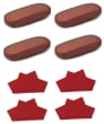 ZESTAW 8 PRODUKTÓW - 4x Etui na okulary bordowe + 4x Ściereczka z mikrofibry