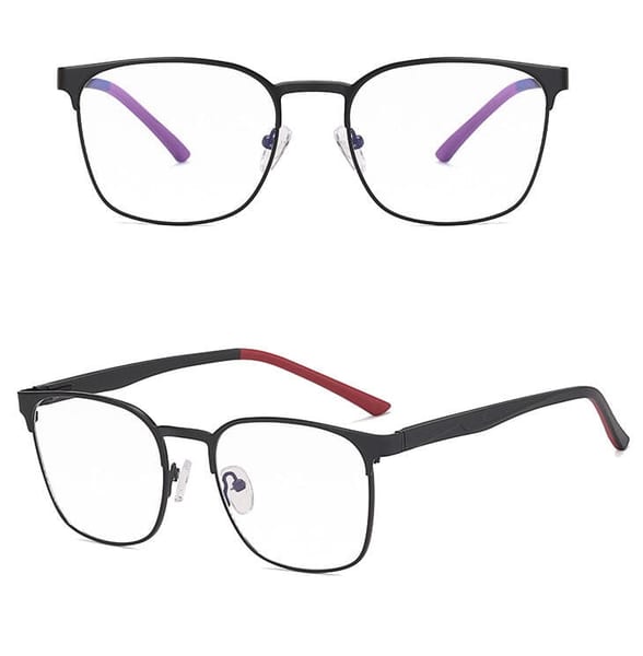 Solidne okulary zerówki do komputera BLUE LIGHT czarne z flexami 25126