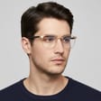 Solidne okulary zerówki do komputera BLUE LIGHT granatowo-czarne z flexami 25126E