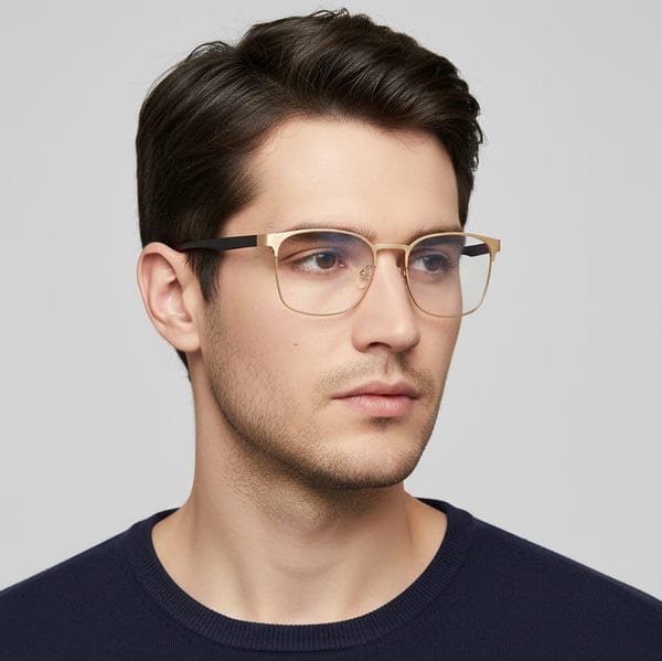 Solidne okulary zerówki do komputera BLUE LIGHT granatowo-czarne z flexami 25126E