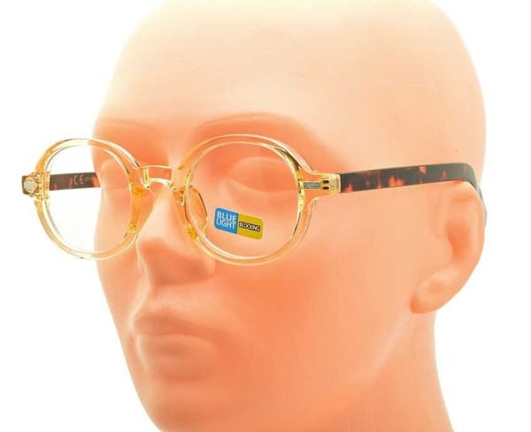 Okulary zerówki do komputera Lenonki z filtrem BLUE LIGHT SV101A żółty/panterka