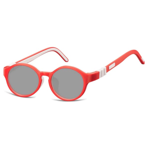 Elastyczne dziecięce okulary przeciwsłoneczne okrągłe + gumka Sunoptic SK7D czerwone