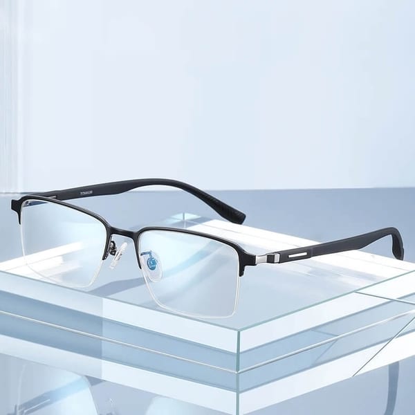 Ultralekkie tytanowe okulary zerówki z filtrem Blue Light do komputera Czarne TN825
